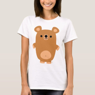 かわいく強い漫画くまの女性のTシャツ Tシャツ