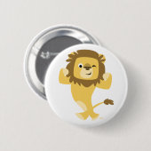 かわいく強い漫画のライオンボタンのバッジ 缶バッジ (正面&裏面)