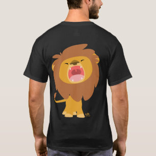 かわいく強大なとどろくライオンの漫画のTシャツ(背部) Tシャツ