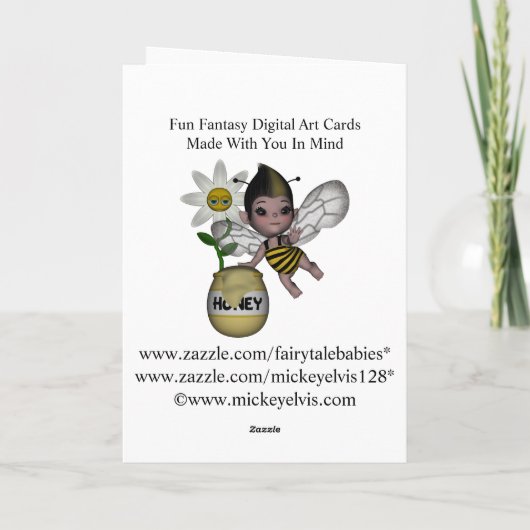 かわいく愛らしいベビーののまわりにの蜂蜜 カード (裏面)