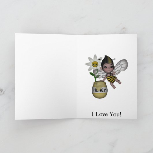 かわいく愛らしいベビーののまわりにの蜂蜜 カード (内部)