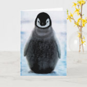 かわいく愛らしいペンギンの恋人の芸術のギフトカード カード (黄色い花)