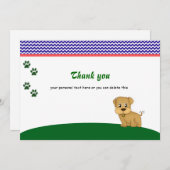 かわいく愛らしい小犬のサンキューカード サンキューカード (正面/裏面)
