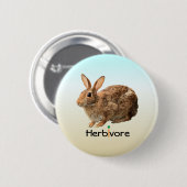 かわいく愛らしい草食動物のビーガンの野生のバニーの淡青色 缶バッジ (正面&裏面)
