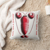 かわいく愛らしく赤いロブスターのハート形の挟み クッション (ブランケット)