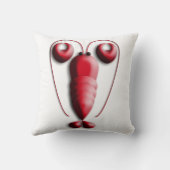 かわいく愛らしく赤いロブスターのハート形の挟み クッション (裏面)