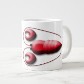 かわいく愛らしく赤いロブスターのハート形の挟み ジャンボコーヒーマグカップ (正面右)