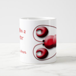 かわいく愛らしく赤いロブスターのハート形の挟み ジャンボコーヒーマグカップ