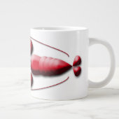 かわいく愛らしく赤いロブスターのハート形の挟み ジャンボコーヒーマグカップ (右)