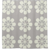 かわいく抽象的な花のクリーム色の灰色のシャワー・カーテン シャワーカーテン (正面)