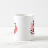 かわいく日本ので幸運な猫のデザインの白か赤 コーヒーマグカップ (中央)