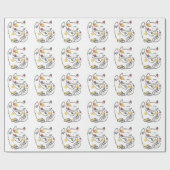 かわいく日本ので幸運な猫の芸術の包装紙 ラッピングペーパー (フラット)