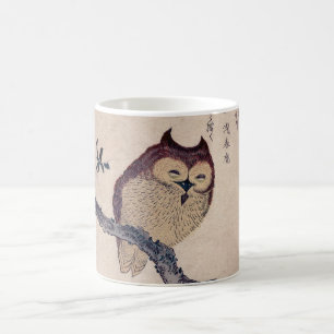かわいく日本のな微笑のフクロウ コーヒーマグカップ
