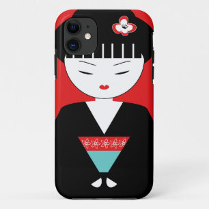 かわいく日本のな芸者女の子のiPhone 5/5Sの場合 iPhone 11 ケース