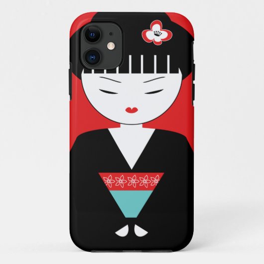 かわいく日本のな芸者女の子のiPhone 5/5Sの場合 Case-Mate iPhoneケース (裏面)