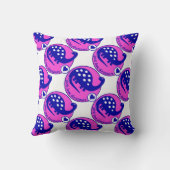 かわいく明るい女の子のピンクの恐竜%PIPE%カスタマイズ可能なディーノ クッション (裏面)