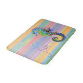 かわいく明るい日没はアートなタツノオトシゴを着色します バスマット (アングル)