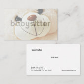 かわいく曖昧なテディー・ベアのベビーシッターの名刺 名刺 (正面/裏面)