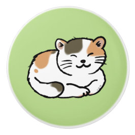 かわいく柔らかいさらさのオレンジおよび黒猫 セラミックノブ