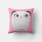 かわいく柔らかい毛皮で覆われた白い漫画のパンダ クッション (裏面)