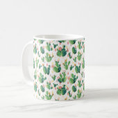 かわいく水気が多く美しいサボテンのマグ コーヒーマグカップ (正面左)