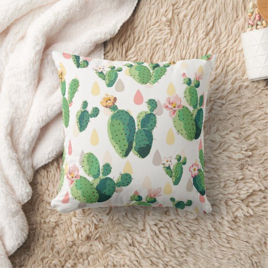 かわいく水気が多く美しいサボテンの枕 クッション (ブランケット)
