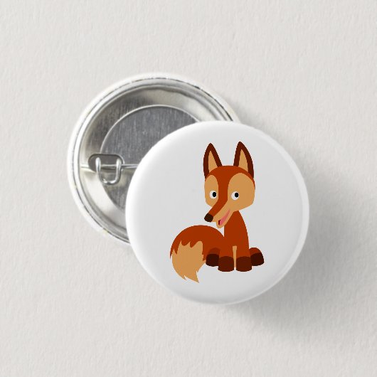 かわいく狡猾な漫画のキツネボタンのバッジ 缶バッジ (正面&裏面)