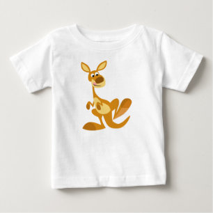 かわいく猛烈な漫画のカンガルーのベビーのTシャツ ベビーTシャツ