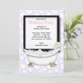 かわいく甘いスパのBathのマッサージおよび美しいのパーティーInvit 招待状 (スタンド正面)