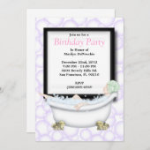 かわいく甘いスパのBathのマッサージおよび美しいのパーティーInvit 招待状 (正面/裏面)