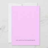 かわいく甘いピンクレディー虫のベビーシャワー 招待状 (裏面)