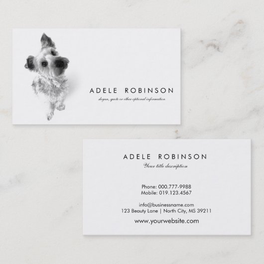 かわいく甘いヨークシャテリアのヨークシャーテリアの小犬 名刺 (正面/裏面)