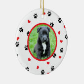 かわいく甘い足およびハートパターンが付いている写真をかわいがって下さい セラミックオーナメント (右)