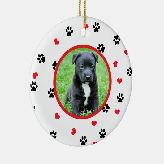 かわいく甘い足およびハートパターンが付いている写真をかわいがって下さい セラミックオーナメント (右)