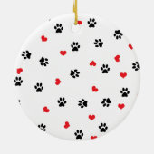 かわいく甘い足およびハートパターンが付いている写真をかわいがって下さい セラミックオーナメント (裏面)