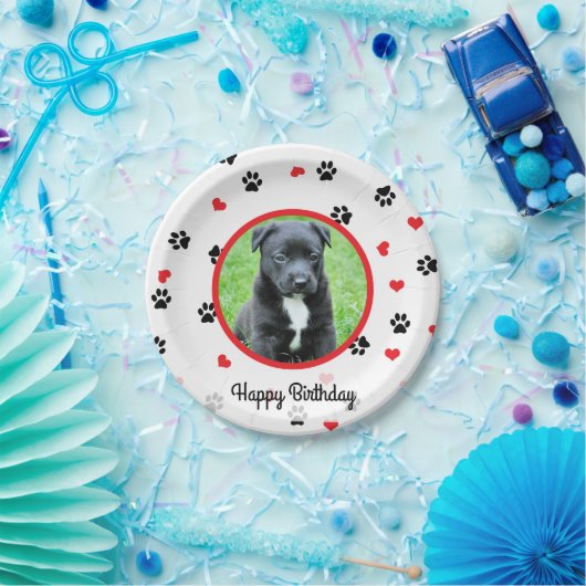 かわいく甘い足およびハートパターンが付いている写真をかわいがって下さい ペーパープレート (パーティー)