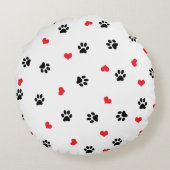 かわいく甘い足およびハートパターンが付いている写真をかわいがって下さい ラウンドクッション (裏面)