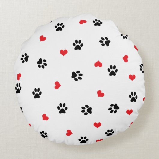 かわいく甘い足およびハートパターンが付いている写真をかわいがって下さい ラウンドクッション (裏面)