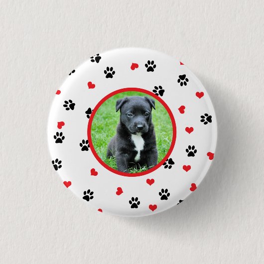 かわいく甘い足およびハートパターンが付いている写真をかわいがって下さい 缶バッジ (正面)