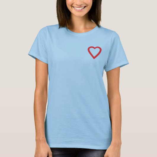 かわいく甘く明るい赤いハートのティー Tシャツ (正面)