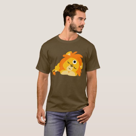 かわいく用心深い漫画のライオンのTシャツ(前部) Tシャツ (正面フル)