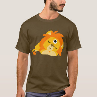 かわいく用心深い漫画のライオンのTシャツ(前部) Tシャツ