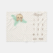 かわいく男女兼用なベビーの怠惰のベビーのマイル標石 フリースブランケット (正面(横))