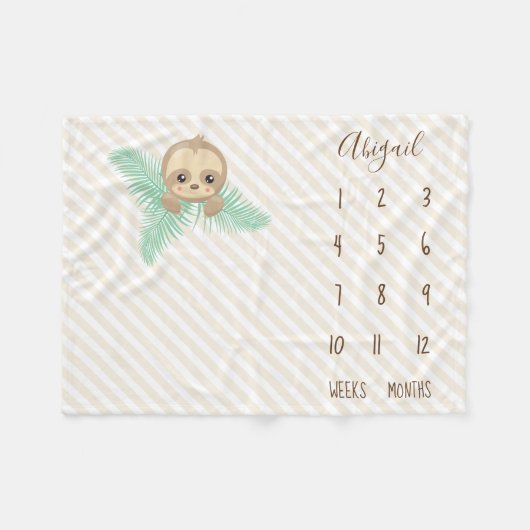 かわいく男女兼用なベビーの怠惰のベビーのマイル標石 フリースブランケット (正面(横))