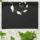 かわいく白いマウスのデザイン。 マウスの螺線形 キッチンタオル (折り畳み)