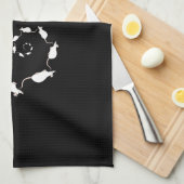 かわいく白いマウスのデザイン。 マウスの螺線形 キッチンタオル (四つ折り)