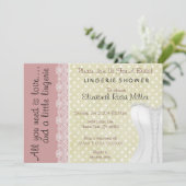 かわいく白いレースのコルセットのランジェリーのブライダルシャワー 招待状 (スタンド正面)