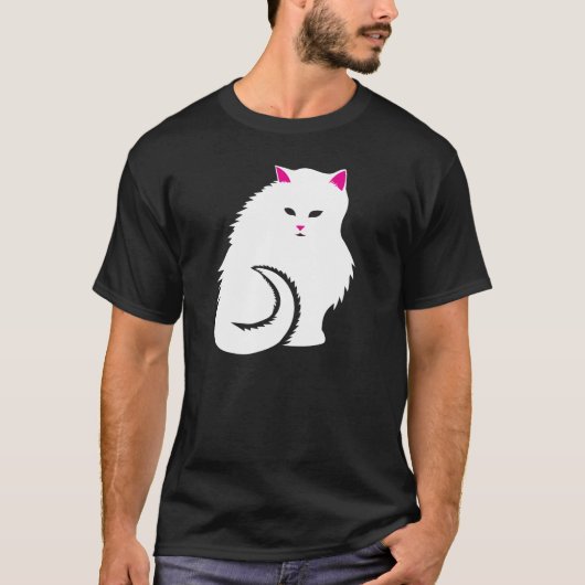 かわいく白い子猫猫 Tシャツ (正面)