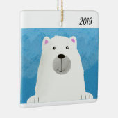 かわいく白い白くまのデザインのオーナメント セラミックオーナメント (右)