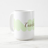 かわいく真新しいタイポグラフィは一流の文字のマグを加えます コーヒーマグカップ (正面左)